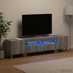 3 Piece LED TV Cabinet ARNHEM 3 pcs Engineered Wood Grey sonoma 100 cm