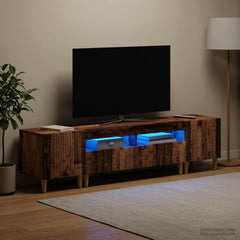 3 Piece LED TV Cabinet ARNHEM 3 pcs Engineered Wood Old wood 100 cm
