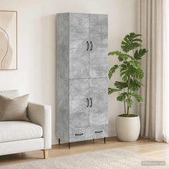 Cabinet Set 2 pcs Engineered Wood Concrete grey