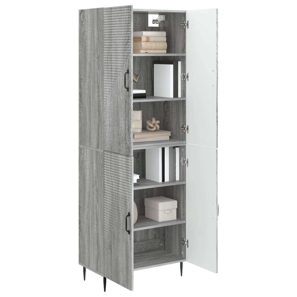 vidaXL Cabinet Set 2 pcs Grey Sonoma 66 x 34.5 x 89.5 cm 3
