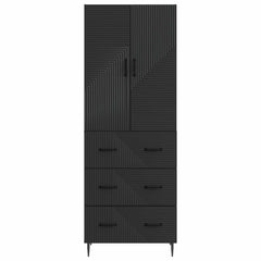 Cabinet Set 2 pcs Engineered Wood Black, image 5