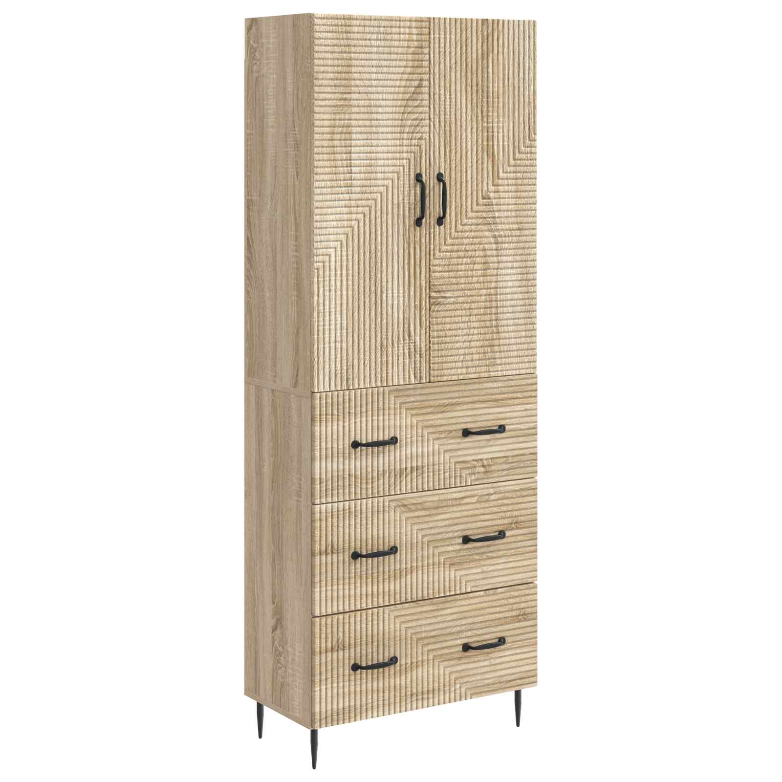 vidaXL Cabinet Set 2 pcs 66 x 34.5 x 90 cm Engineered Wood Sonoma Oak 2