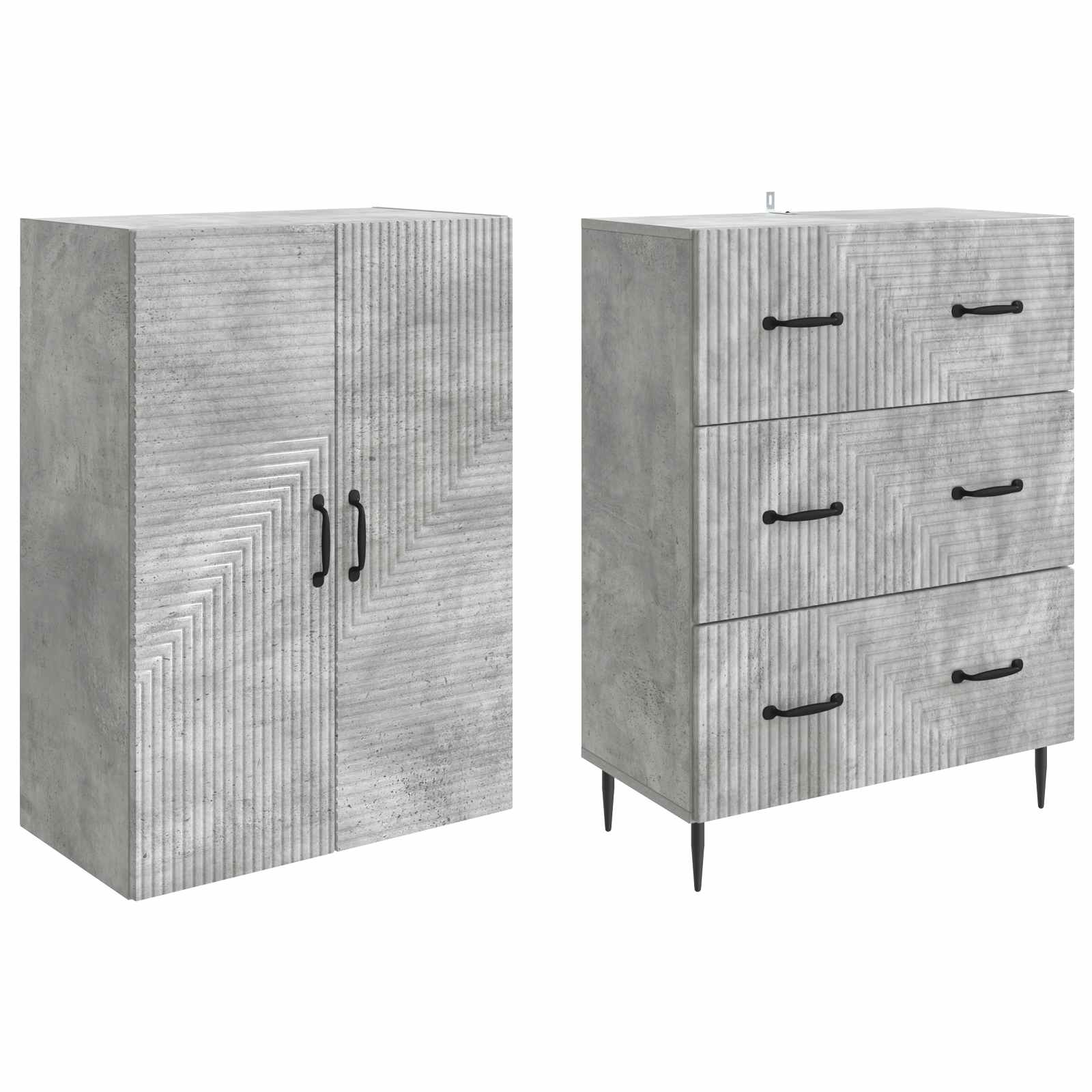vidaXL Cabinet Set 2 pcs 66 x 34.5 x 90 cm Engineered Wood 4