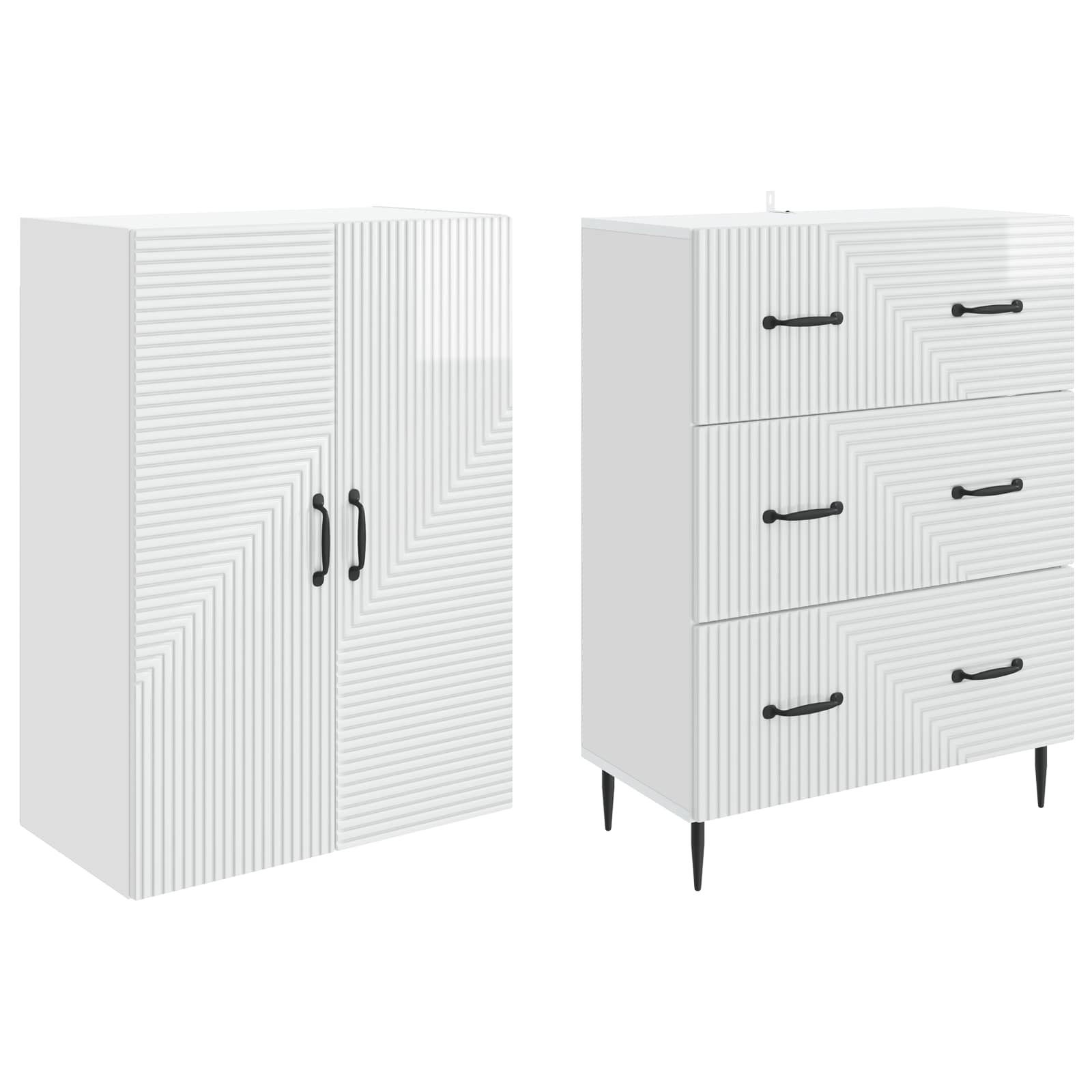 vidaXL Cabinet Set 2 pcs 66 x 34.5 x 90 cm Engineered Wood 4
