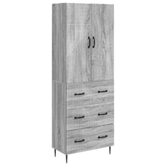vidaXL Cabinet Set 2 pcs 66 x 34.5 x 90 cm Engineered Wood Grey Sonoma 2