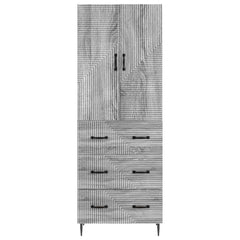 vidaXL Cabinet Set 2 pcs 66 x 34.5 x 90 cm Engineered Wood Grey Sonoma 5