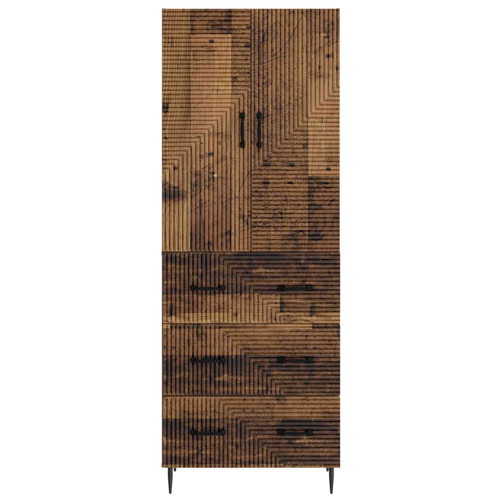vidaXL Cabinet Set 2 pcs 66 x 34.5 x 90 cm Engineered Wood Old Wood 5