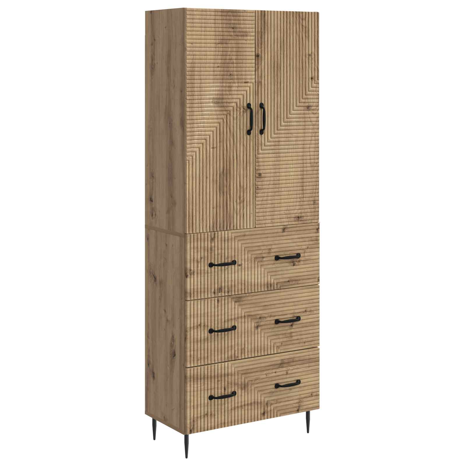 vidaXL Cabinet Set 2 pcs 66 x 34.5 x 90 cm Engineered Wood Artisan Oak 2