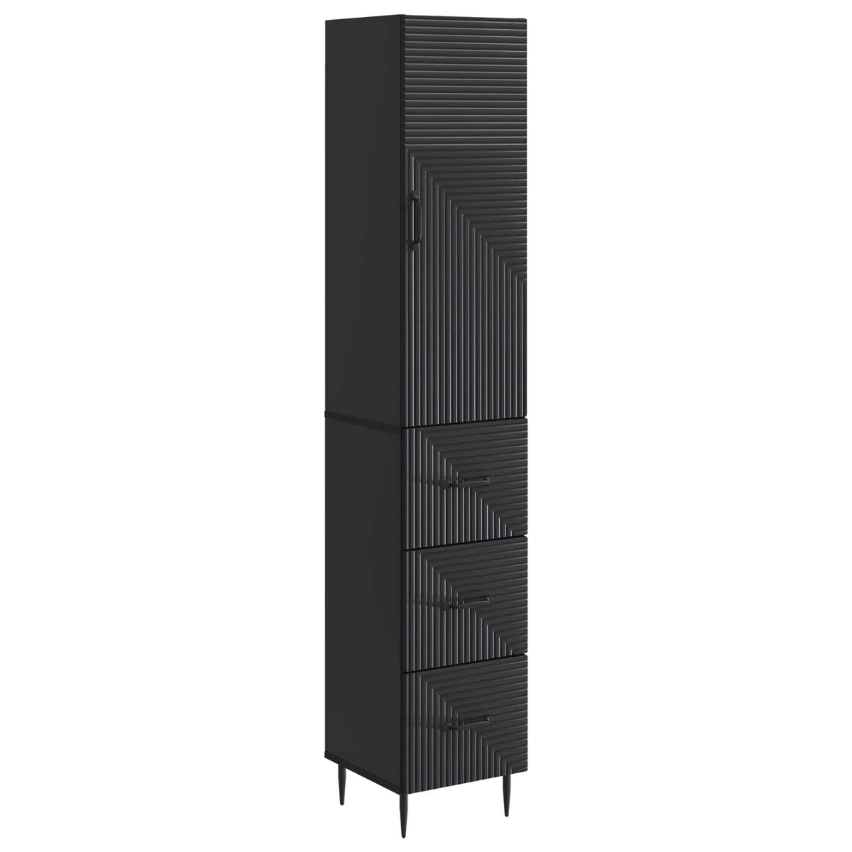 Cabinet Set 2 pcs Engineered Wood Black, image 2