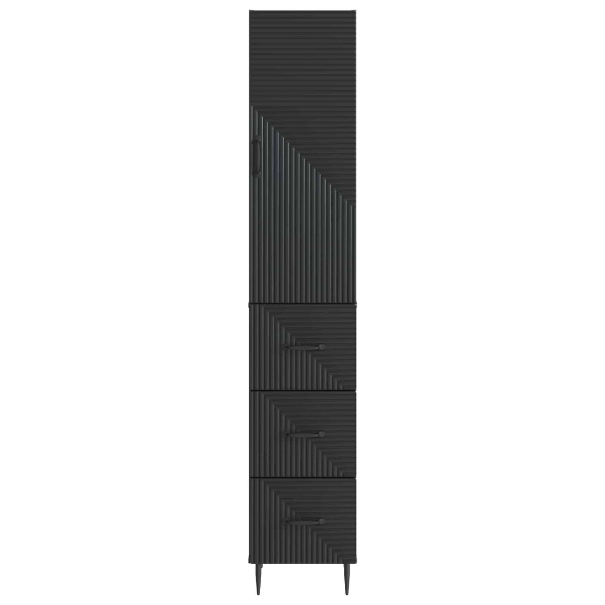 Cabinet Set 2 pcs Engineered Wood Black, image 5