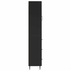 Cabinet Set 2 pcs Engineered Wood Black, image 6