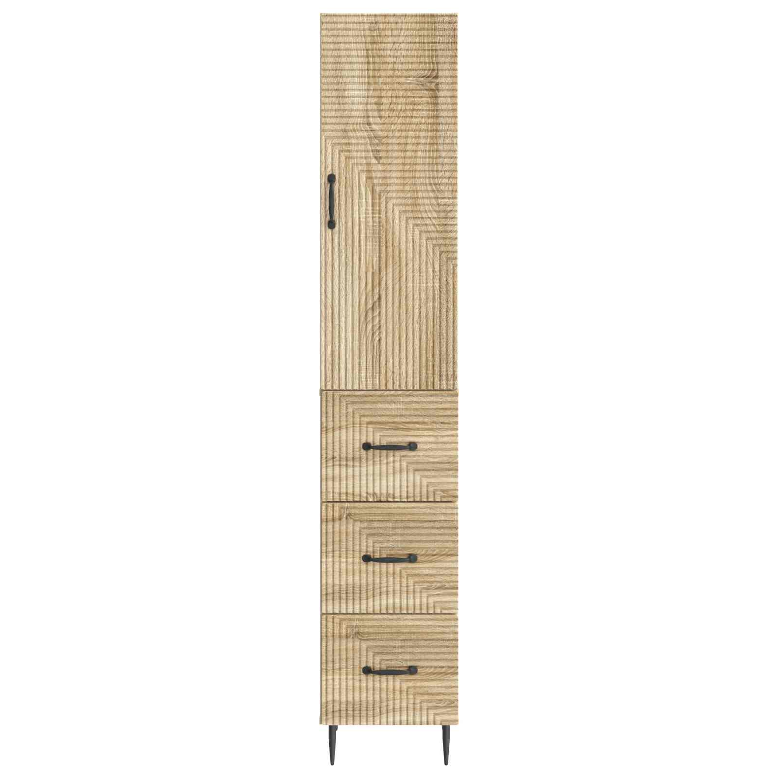 vidaXL Cabinet Set 2 pcs 33 x 34.5 x 90 cm Engineered Wood Sonoma Oak 5