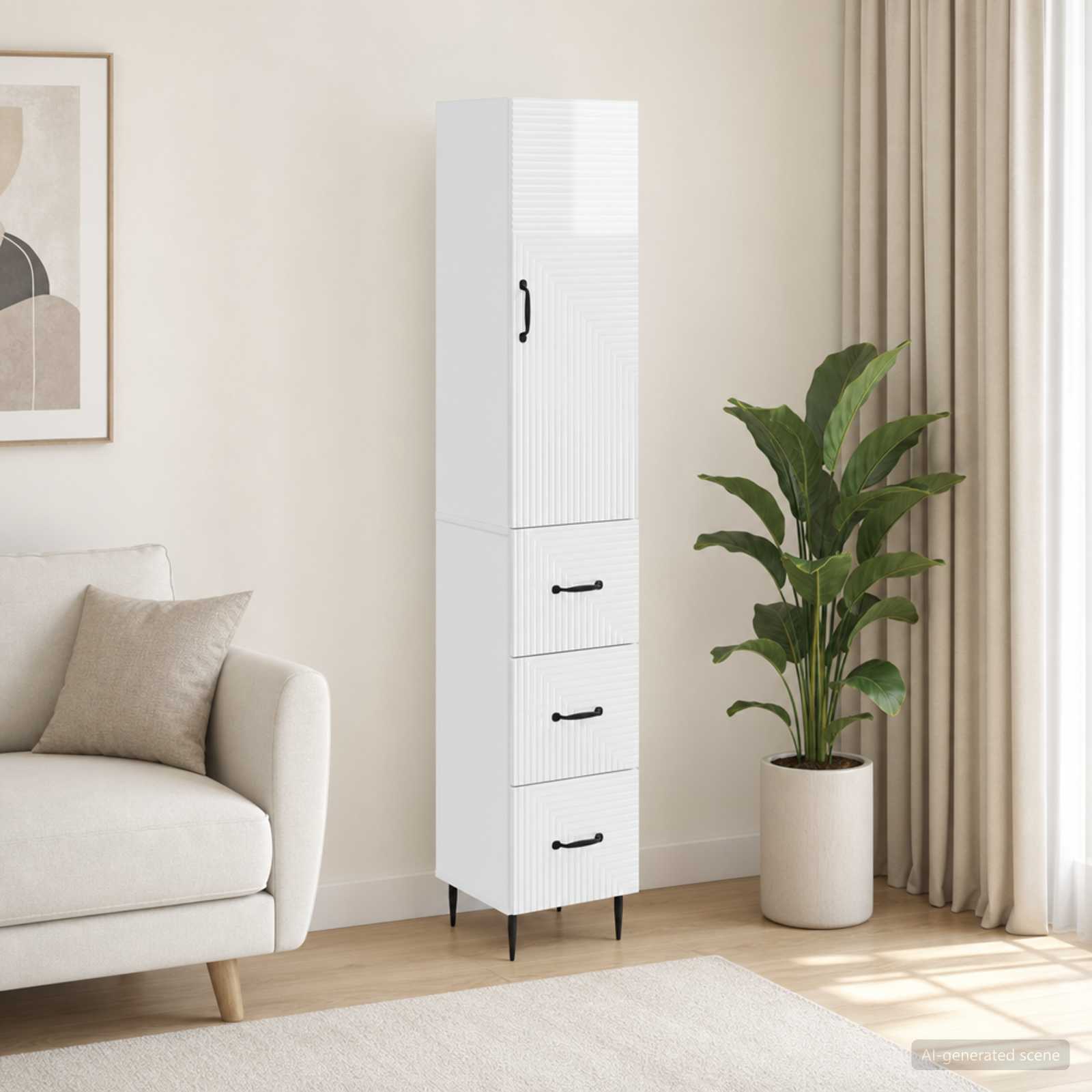 vidaXL Cabinet Set 2 pcs 33 x 34.5 x 90 cm Engineered Wood 1
