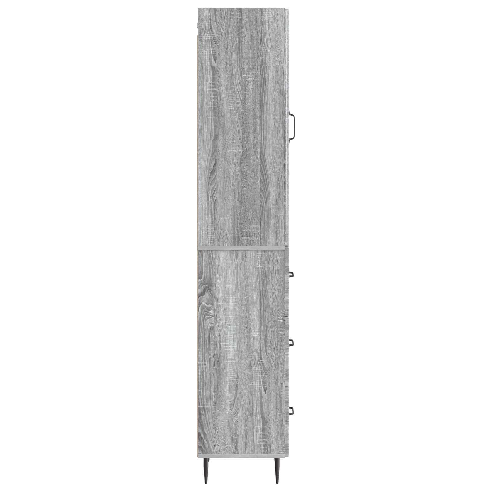vidaXL Cabinet Set 2 pcs 33 x 34.5 x 90 cm Engineered Wood Grey Sonoma 6