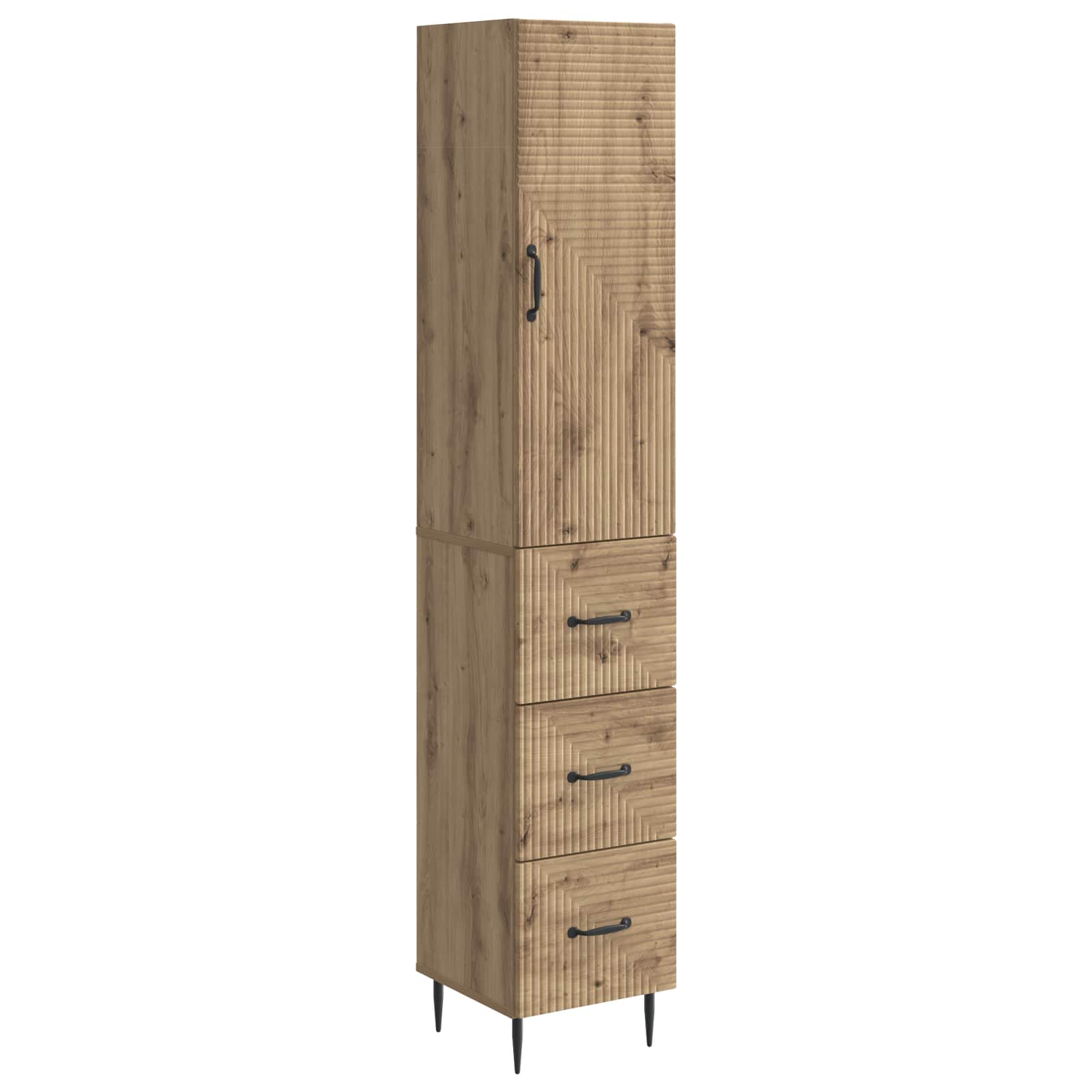 vidaXL Cabinet Set 2 pcs 33 x 34.5 x 90 cm Engineered Wood Artisan Oak 2