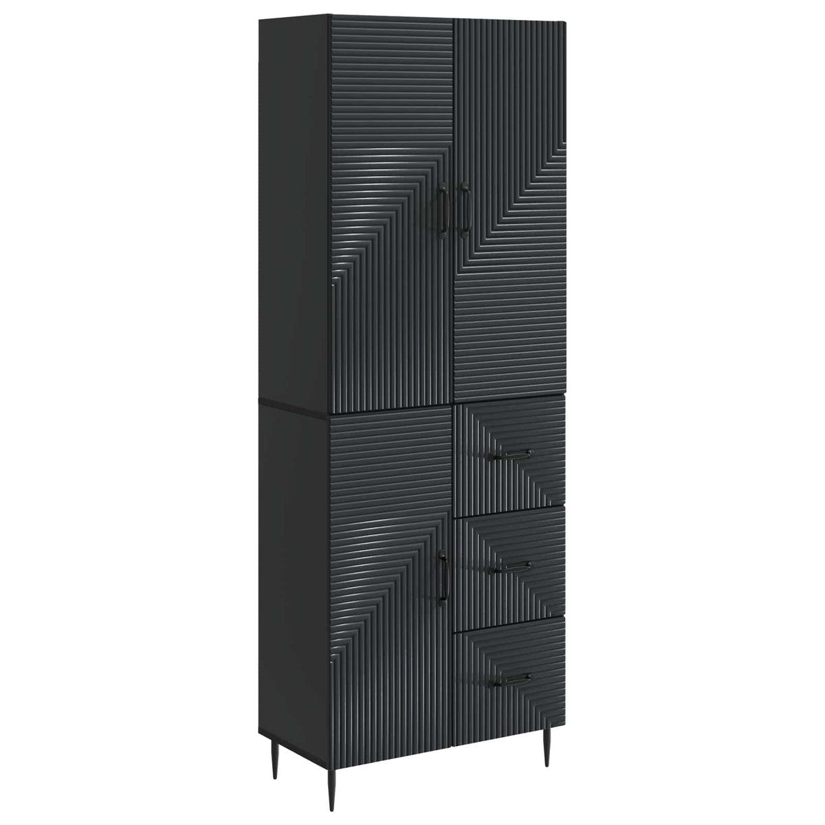 vidaXL Cabinet Set 2 pcs Black 66 x 34.5 x 89.5 cm Engineered Wood 2