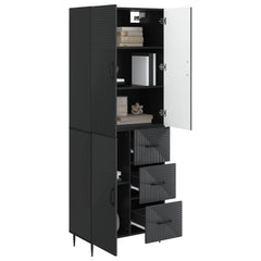 vidaXL Cabinet Set 2 pcs Black 66 x 34.5 x 89.5 cm Engineered Wood 3