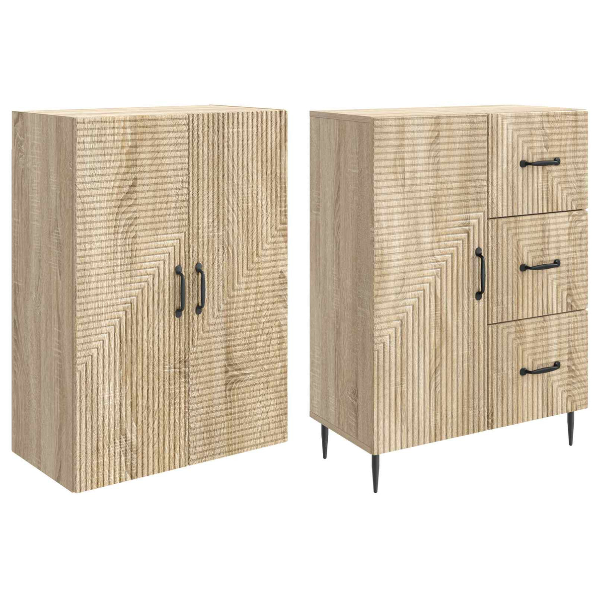 vidaXL Cabinet Set 2 pcs Sonoma Oak 66 x 34.5 x 89.5 cm 4