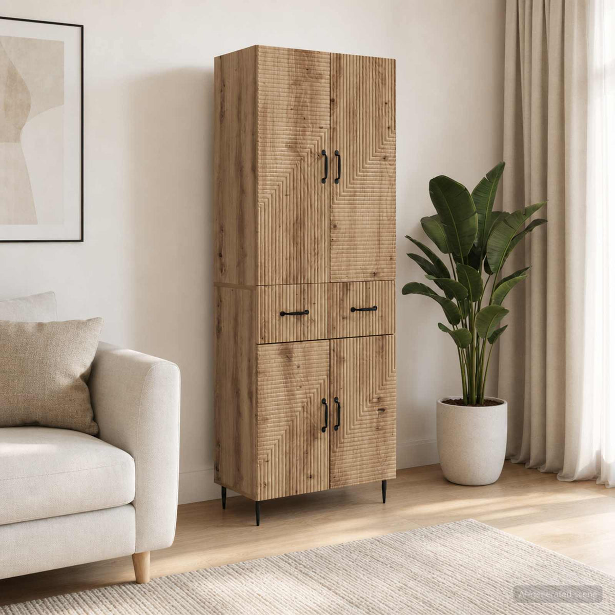 Cabinet Set 2 pcs Engineered Wood Artisan oak