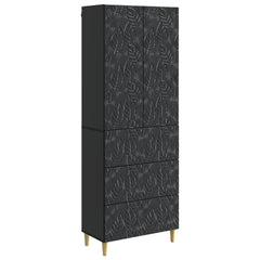 vidaXL Cabinet Set 2 pcs 66 x 34.5 x 90 cm Engineered Wood Black 2