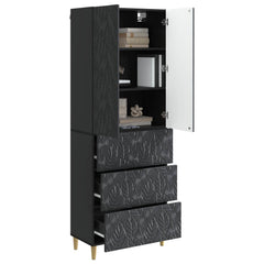 vidaXL Cabinet Set 2 pcs 66 x 34.5 x 90 cm Engineered Wood Black 3