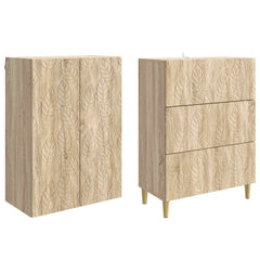 vidaXL Cabinet Set 2 pcs 66 x 34.5 x 90 cm Engineered Wood Sonoma Oak 4