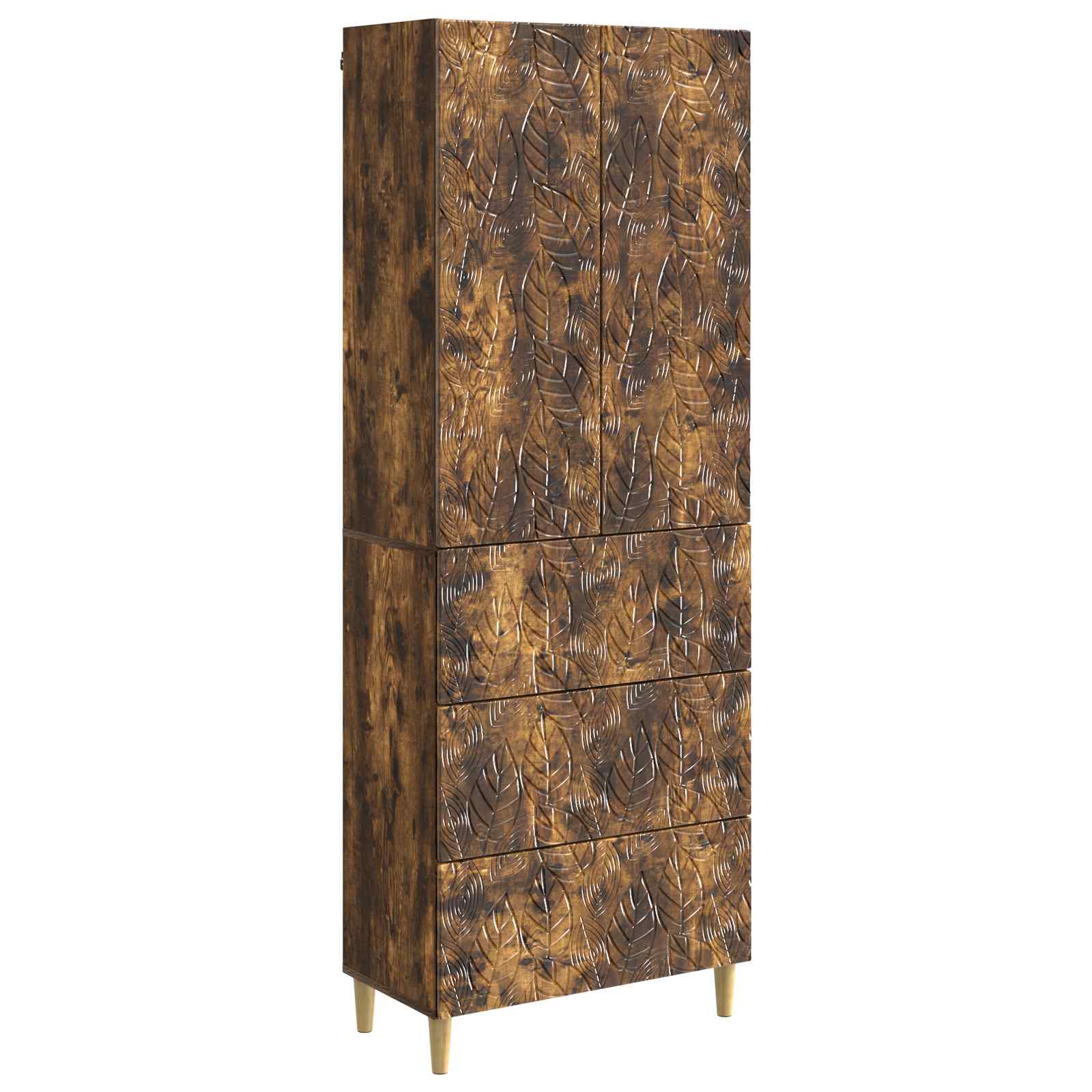 vidaXL Cabinet Set 2 pcs 66 x 34.5 x 90 cm Engineered Wood Smoked Oak 2