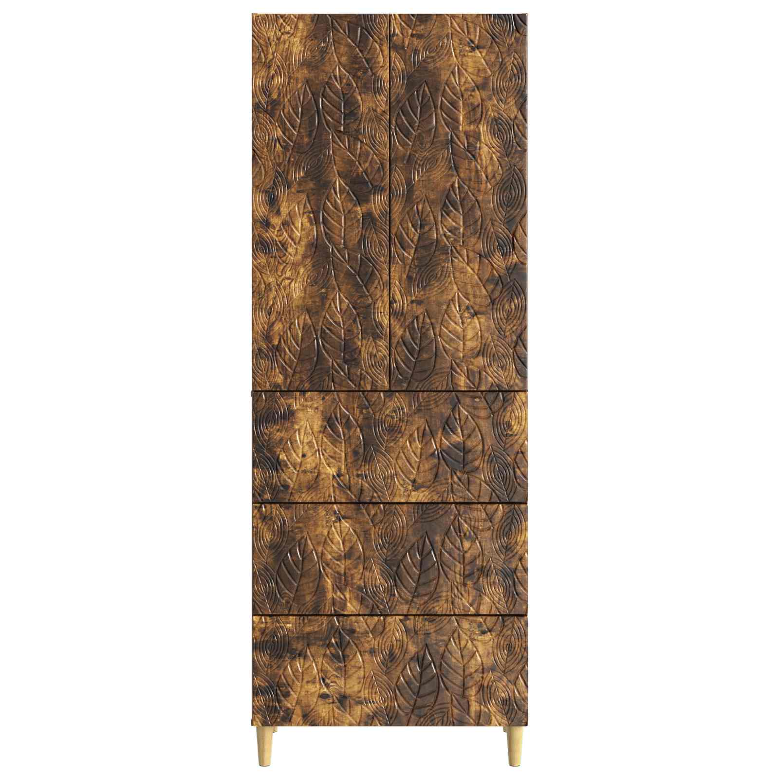 vidaXL Cabinet Set 2 pcs 66 x 34.5 x 90 cm Engineered Wood Smoked Oak 5