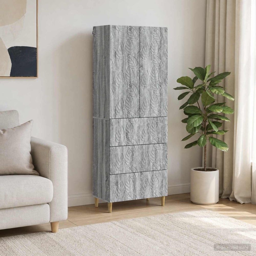Cabinet Set 2 pcs Engineered Wood Grey Sonoma