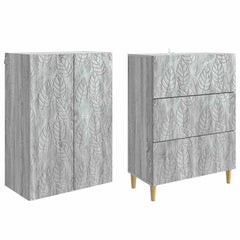 vidaXL Cabinet Set 2 pcs 66 x 34.5 x 90 cm Engineered Wood Grey Sonoma 4
