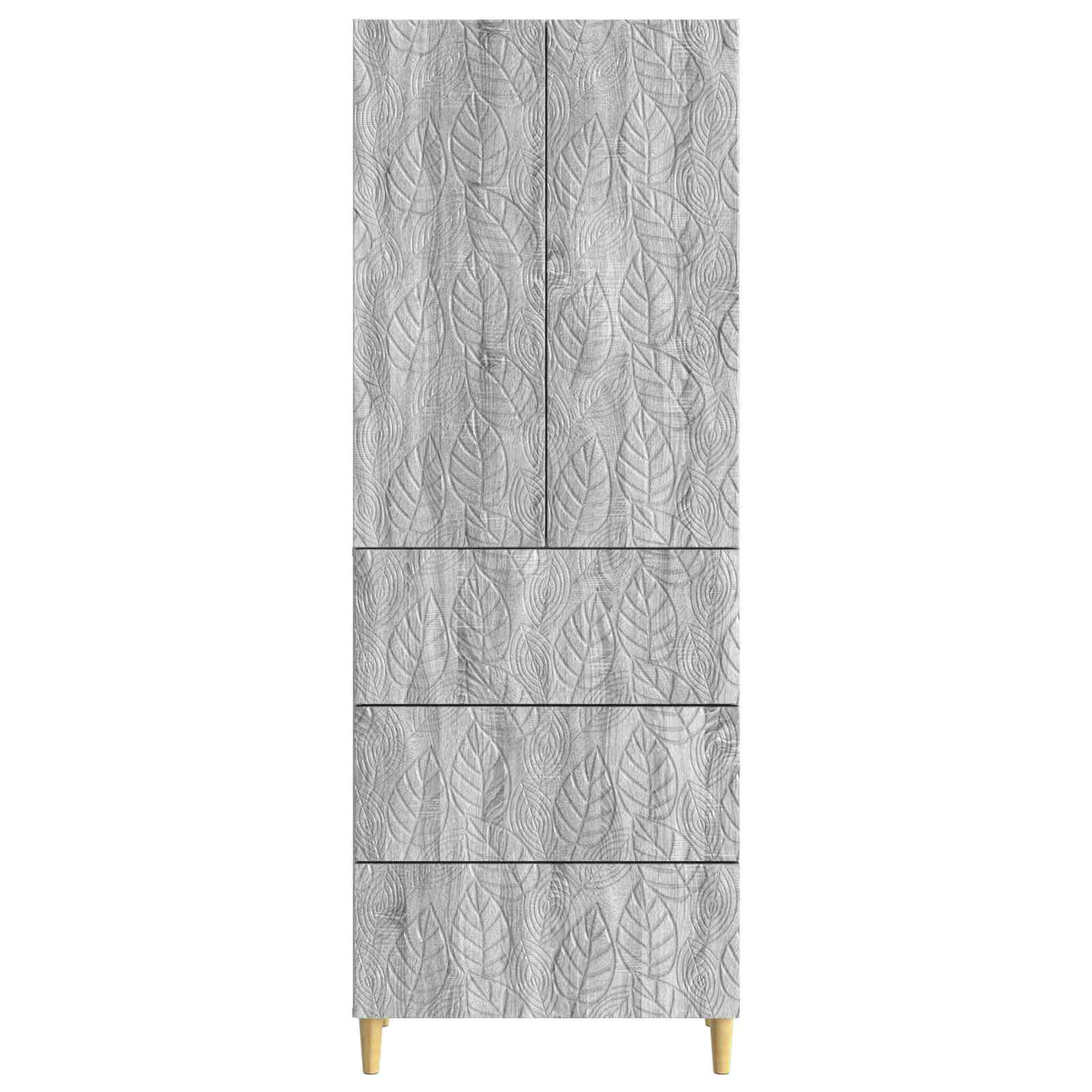 vidaXL Cabinet Set 2 pcs 66 x 34.5 x 90 cm Engineered Wood Grey Sonoma 5