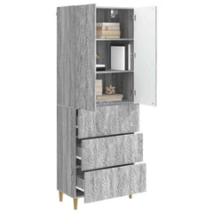 vidaXL Cabinet Set 2 pcs 66 x 34.5 x 90 cm Engineered Wood Grey Sonoma 3