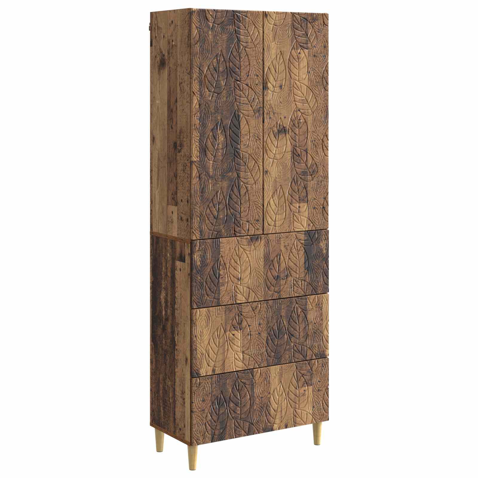 vidaXL Cabinet Set 2 pcs 66 x 34.5 x 90 cm Engineered Wood Old Wood 2