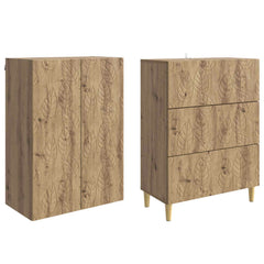 vidaXL Cabinet Set 2 pcs 66 x 34.5 x 90 cm Engineered Wood Artisan Oak 4