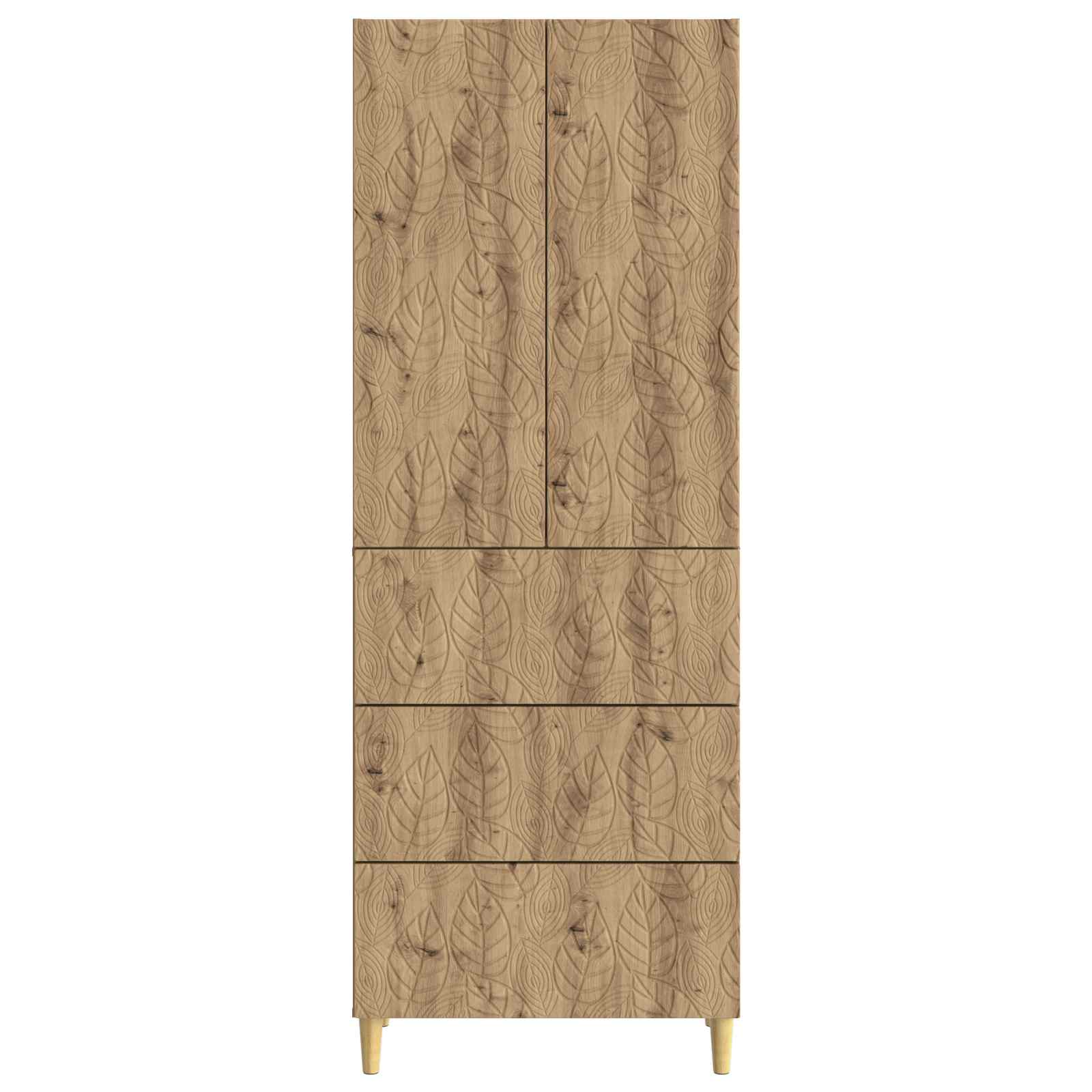 vidaXL Cabinet Set 2 pcs 66 x 34.5 x 90 cm Engineered Wood Artisan Oak 5