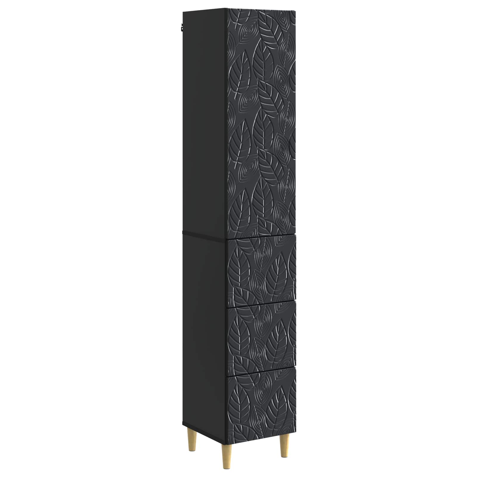 vidaXL Cabinet Set 2 pcs 33 x 34.5 x 90 cm Engineered Wood Black 2
