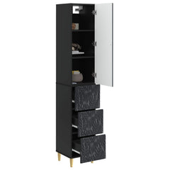 vidaXL Cabinet Set 2 pcs 33 x 34.5 x 90 cm Engineered Wood Black 3