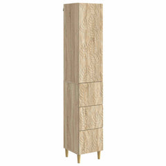 vidaXL Cabinet Set 2 pcs 33 x 34.5 x 90 cm Engineered Wood Sonoma Oak 2