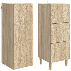 vidaXL Cabinet Set 2 pcs 33 x 34.5 x 90 cm Engineered Wood Sonoma Oak 4