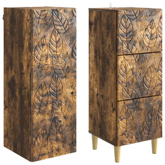 vidaXL Cabinet Set 2 pcs 33 x 34.5 x 90 cm Engineered Wood Smoked Oak 4