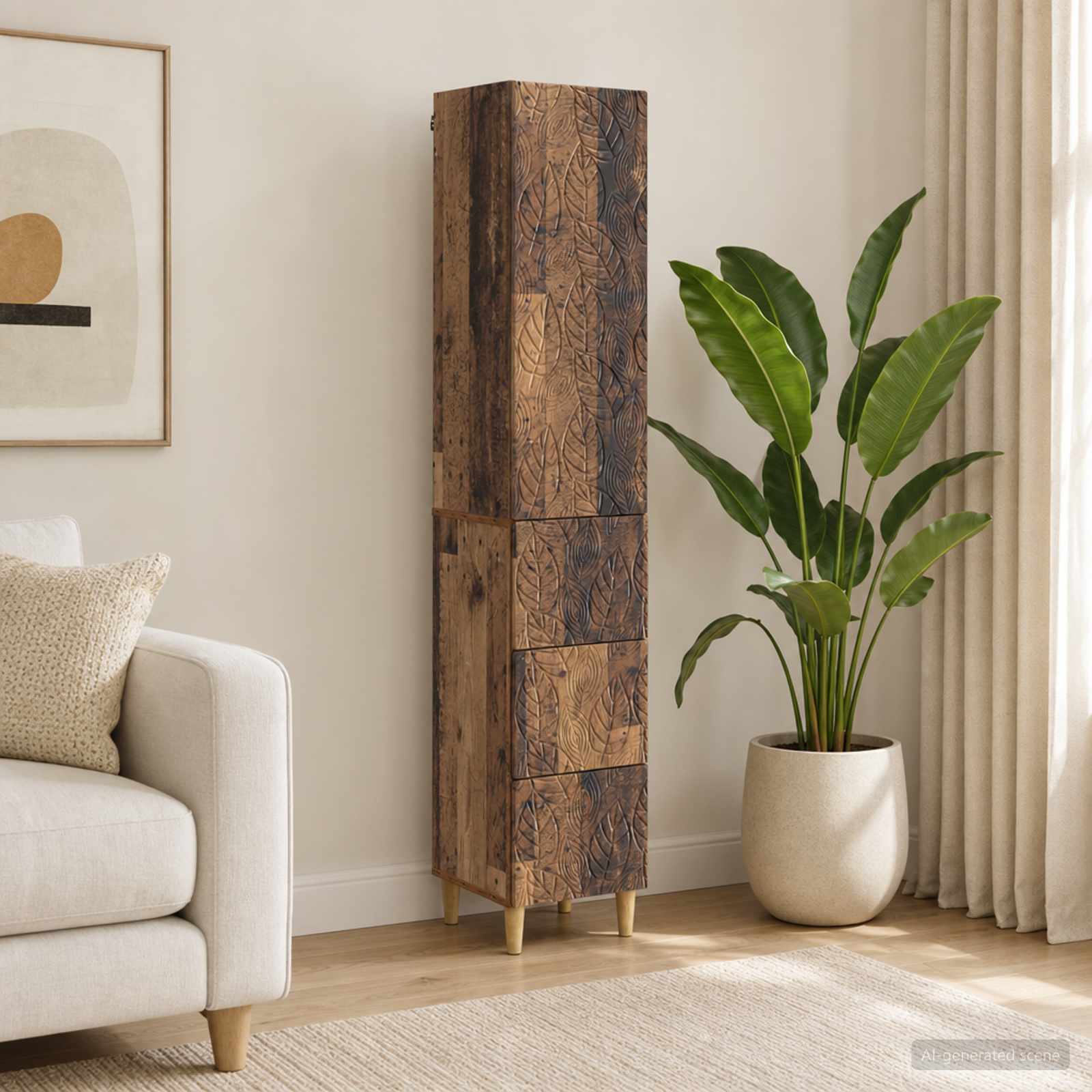 vidaXL Cabinet Set 2 pcs 33 x 34.5 x 90 cm Engineered Wood Old Wood 1