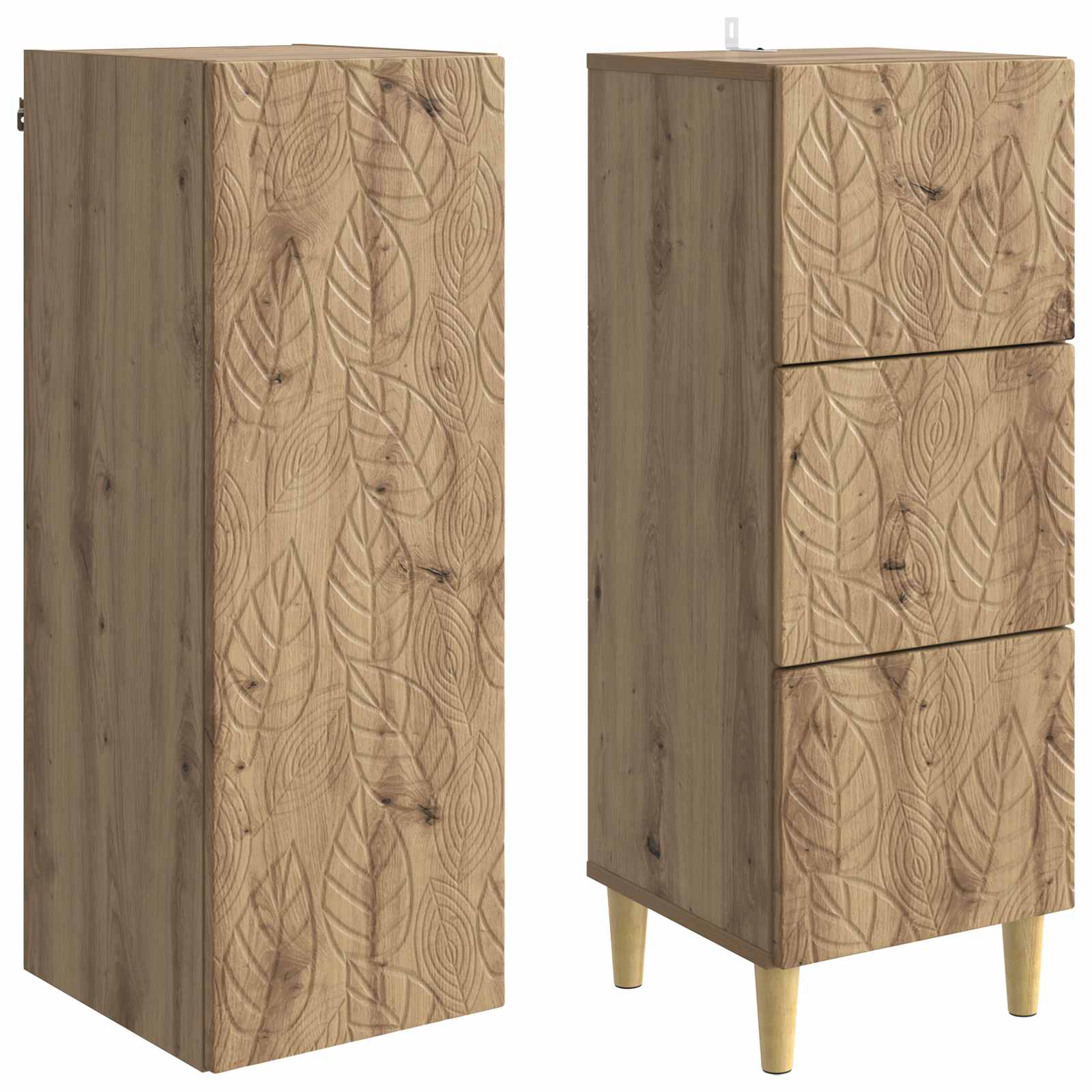 vidaXL Cabinet Set 2 pcs 33 x 34.5 x 90 cm Engineered Wood Artisan Oak 4