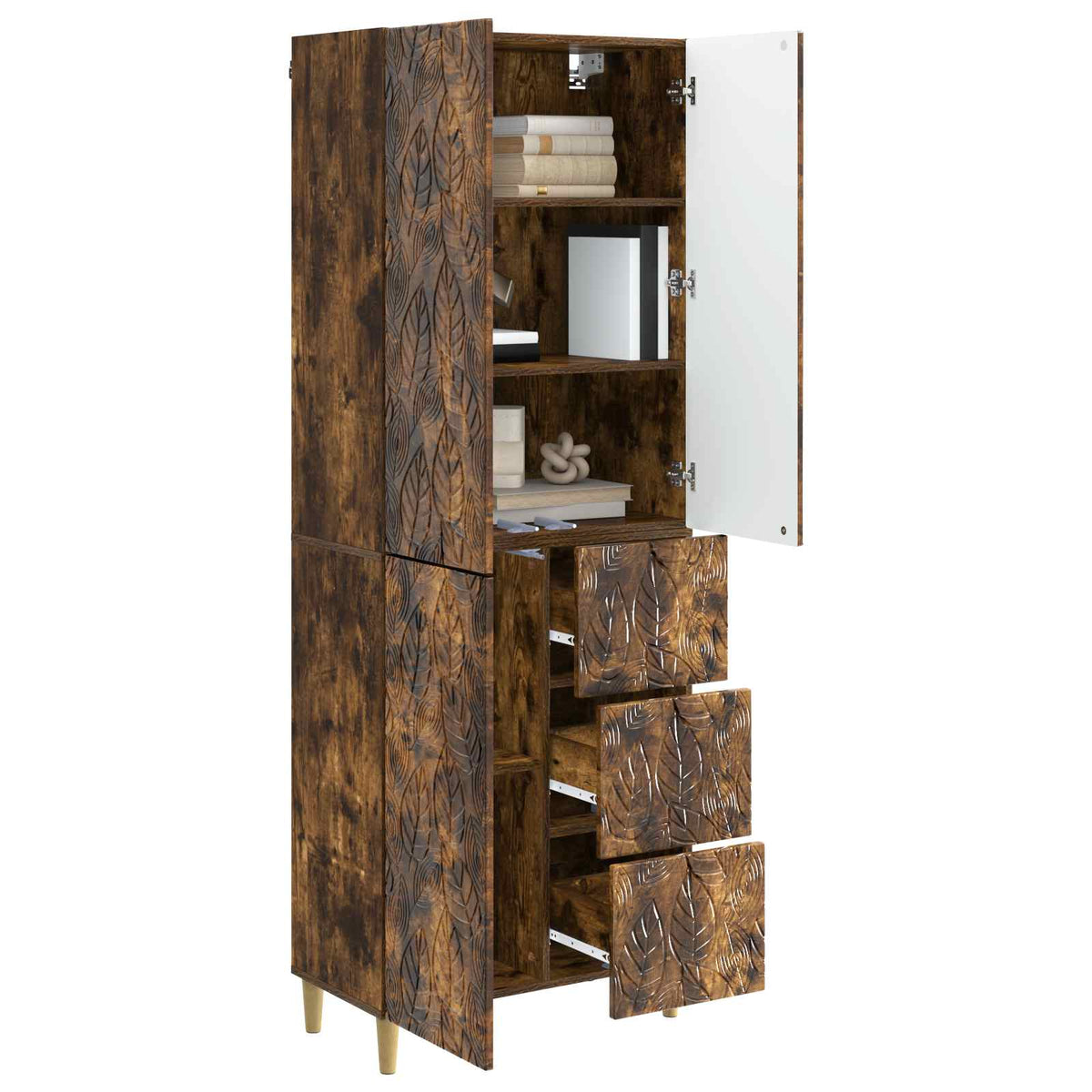vidaXL 2 pcs Smoked Oak 3