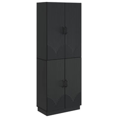 Cabinet Set 2 pcs Engineered Wood Black