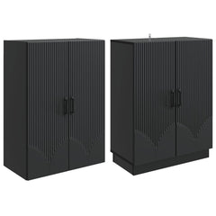 Cabinet Set 2 pcs Engineered Wood Black