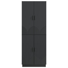 Cabinet Set 2 pcs Engineered Wood Black