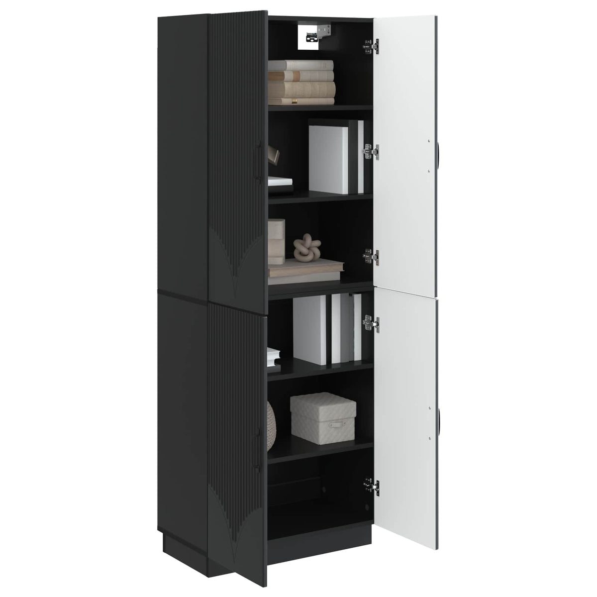 Cabinet Set 2 pcs Engineered Wood Black