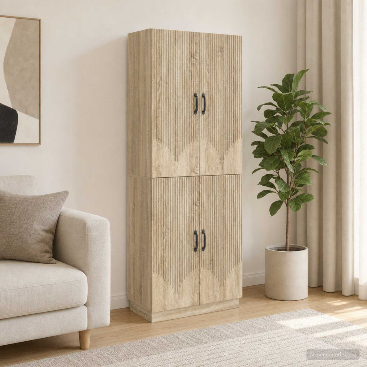 Cabinet Set 2 pcs Engineered Wood Sonoma oak