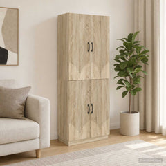 Cabinet Set 2 pcs Engineered Wood Sonoma oak