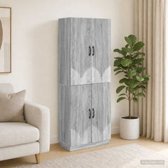 Cabinet Set 2 pcs Engineered Wood Grey sonoma